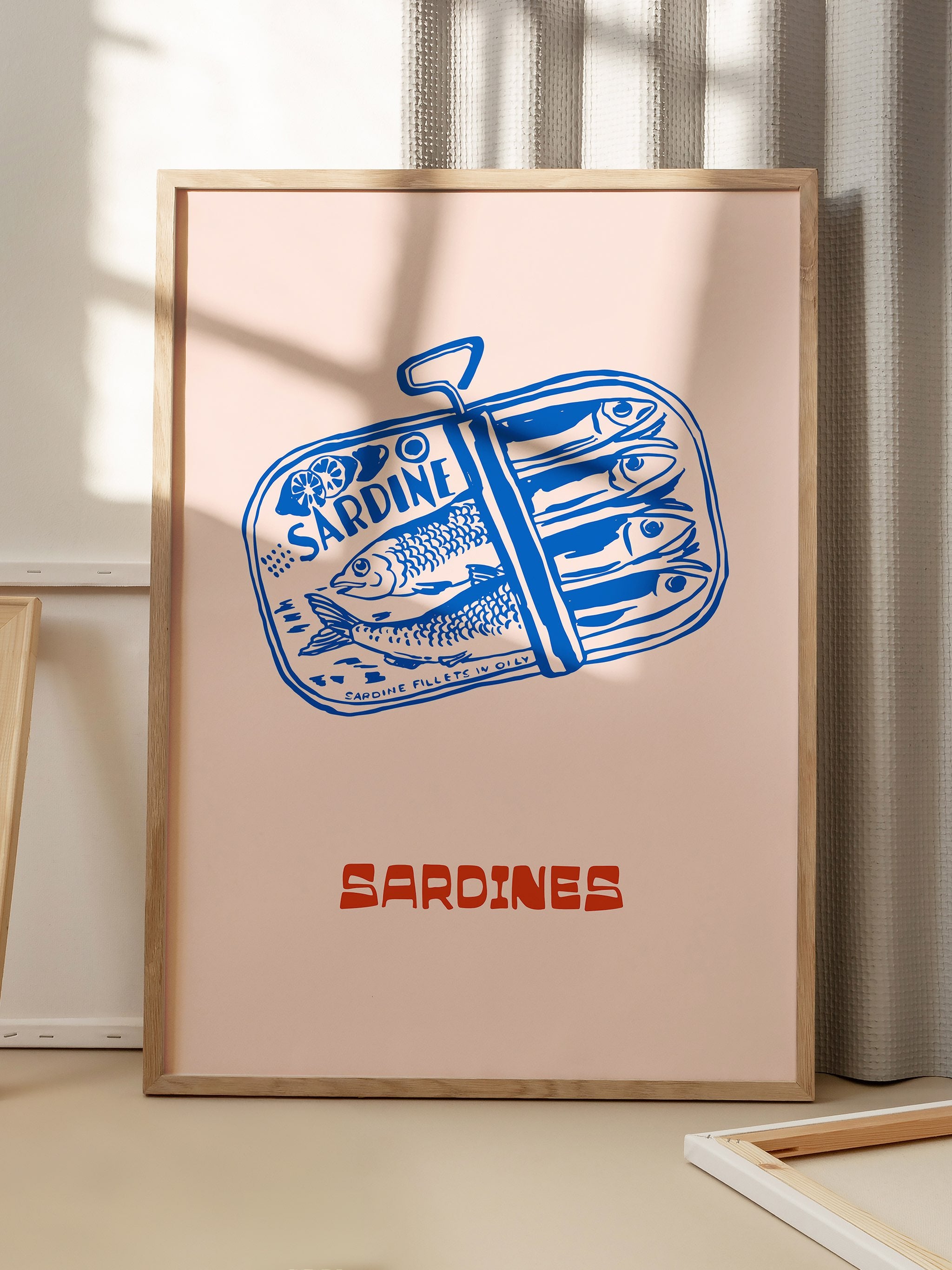Printed poster with sardines illustration