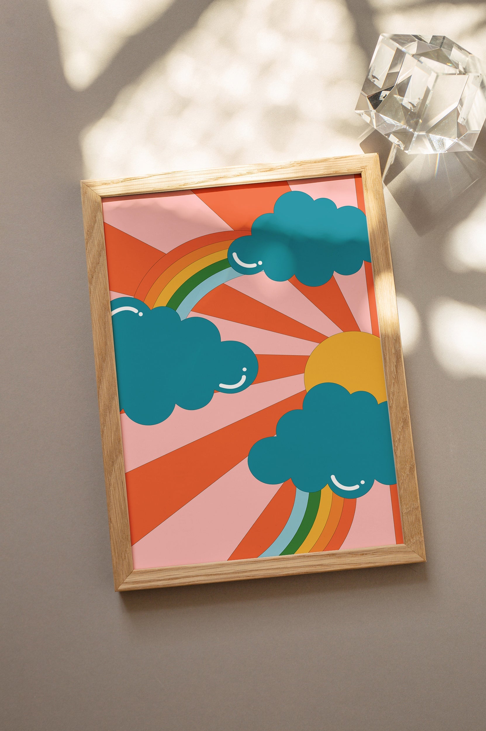 Groovy Sun and clouds The Poster Square